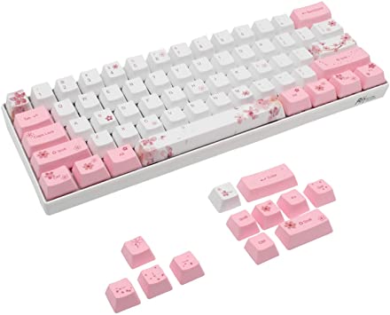 A keyboard composed of Sakura caps