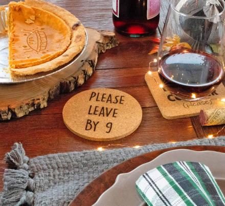 Please Leave By 9 Personalized Coasters Set