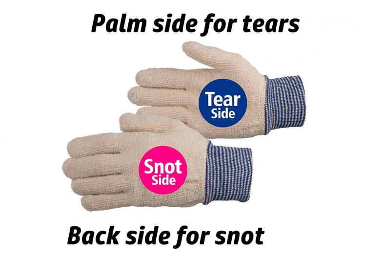 Skin-colored wool snitten gloves