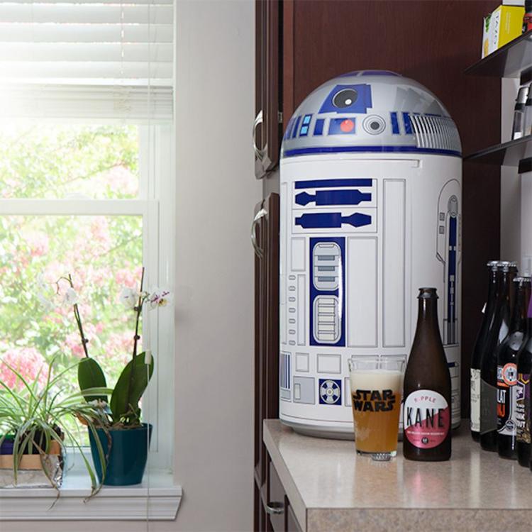 Star wars death star themed refrigerator on a skin marble top