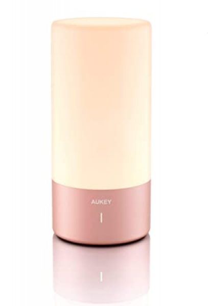 Pink AUKEY Touch Sensor Bedside Table Lamp