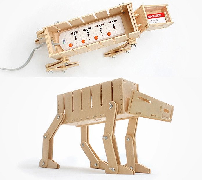 Skin wooden dog extension holder