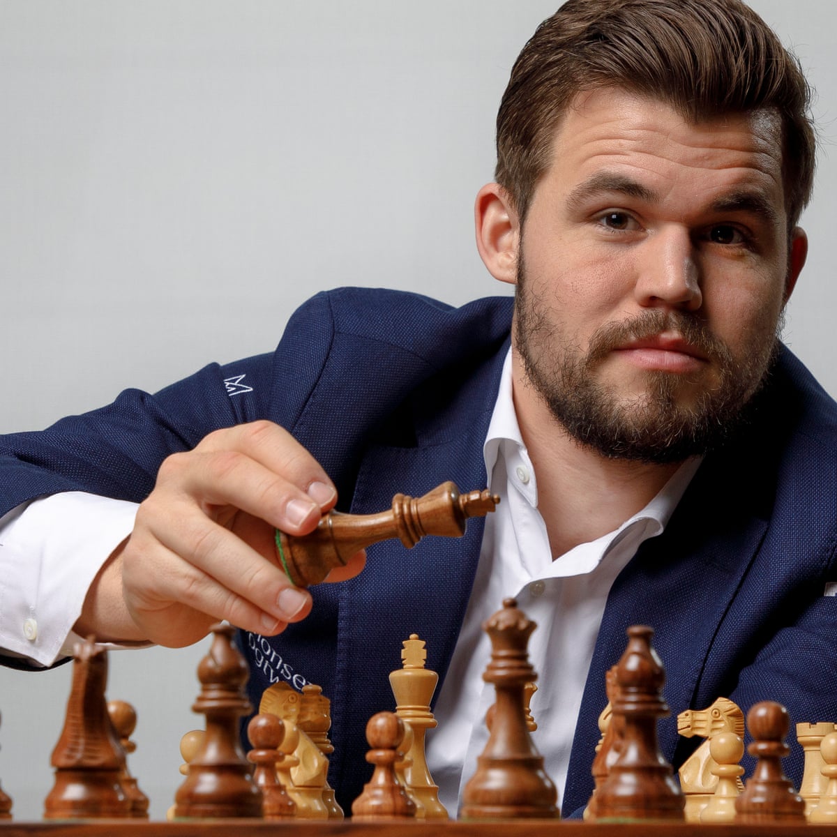 Magnus Carlsen With A Chessboard