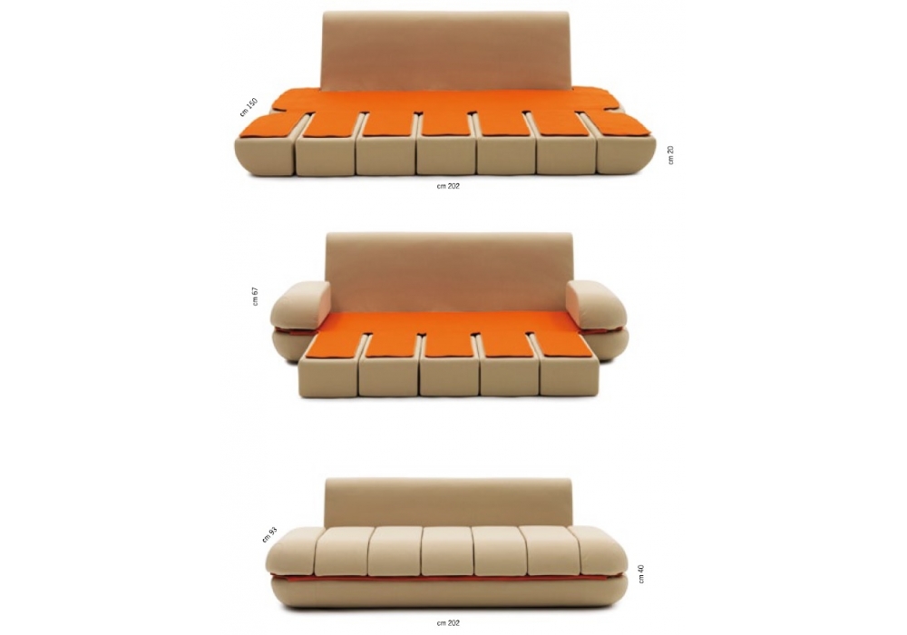 Skin and orange-colored dynamic life campeggi sofa bed