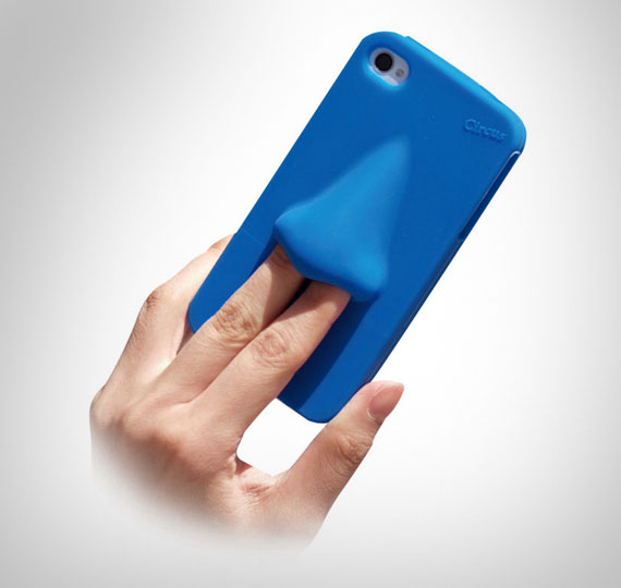 Blue colored giant nose phone case