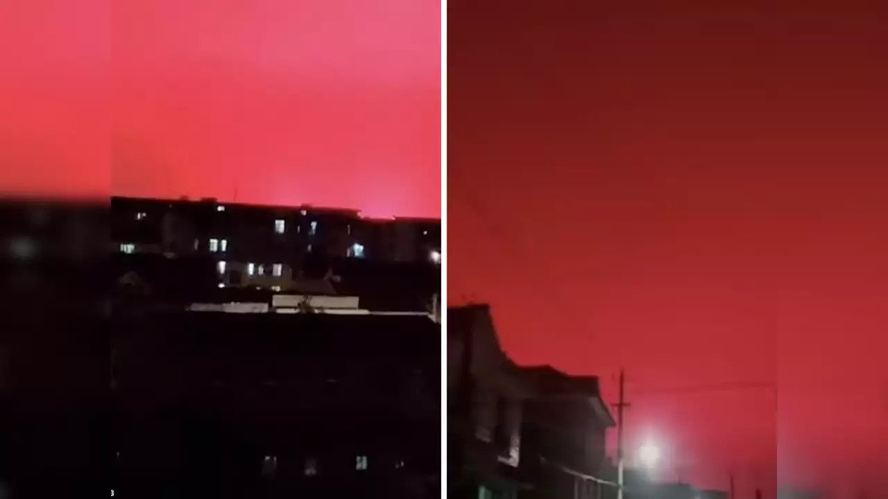 Red apocalypse sky happening in China due to Red Aurora
