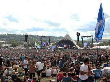 Crowd of people at Glastonbury festival