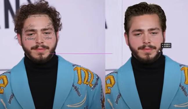 Post Malone's Photoshop Makeover And He Looks Completely Different