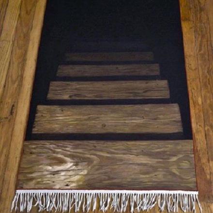 This Optical Illusion Stairs To Darkness Rug Creates The Illusion Of A Hidden Stairwell