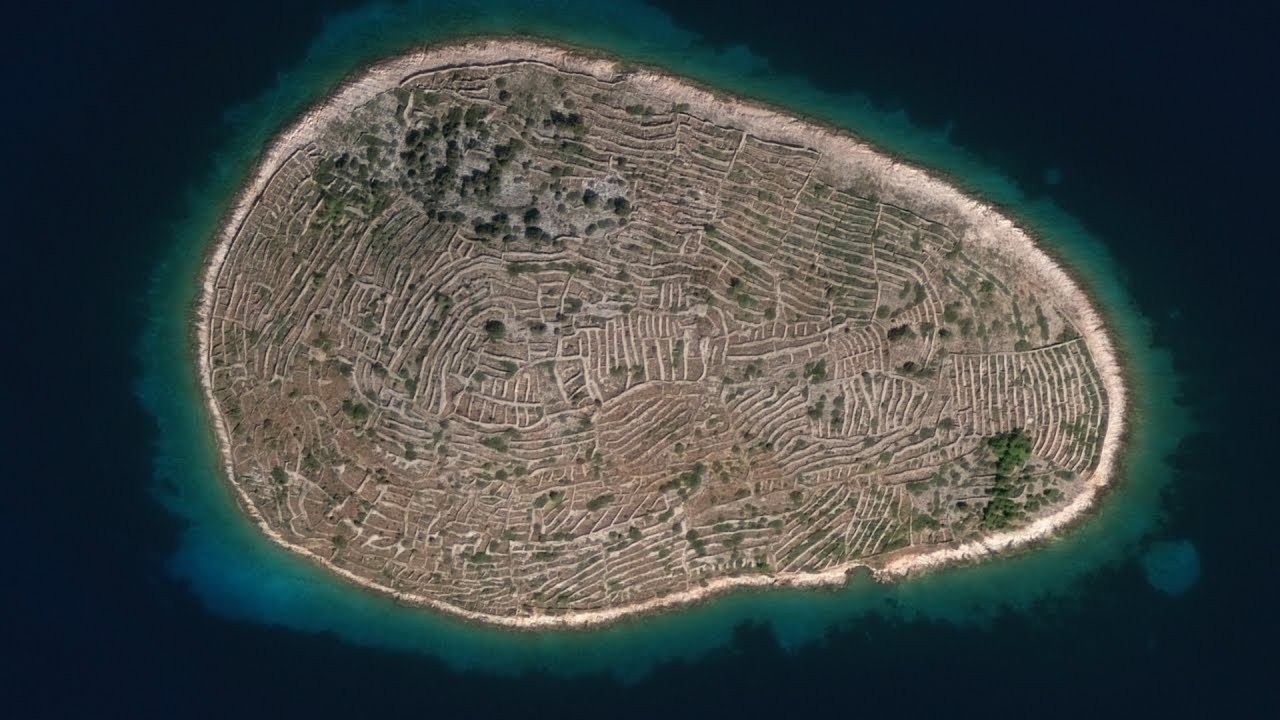 An aerial view of baljenac finger print island