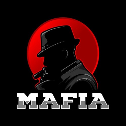 Black colored mafia shadow on a red dot poster