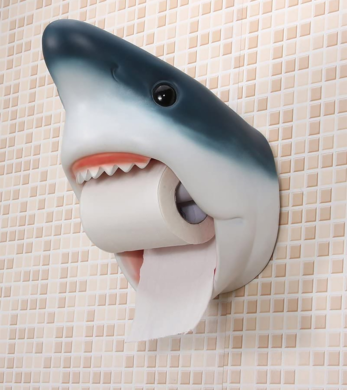 Grey and white shark Toilet Paper Holder