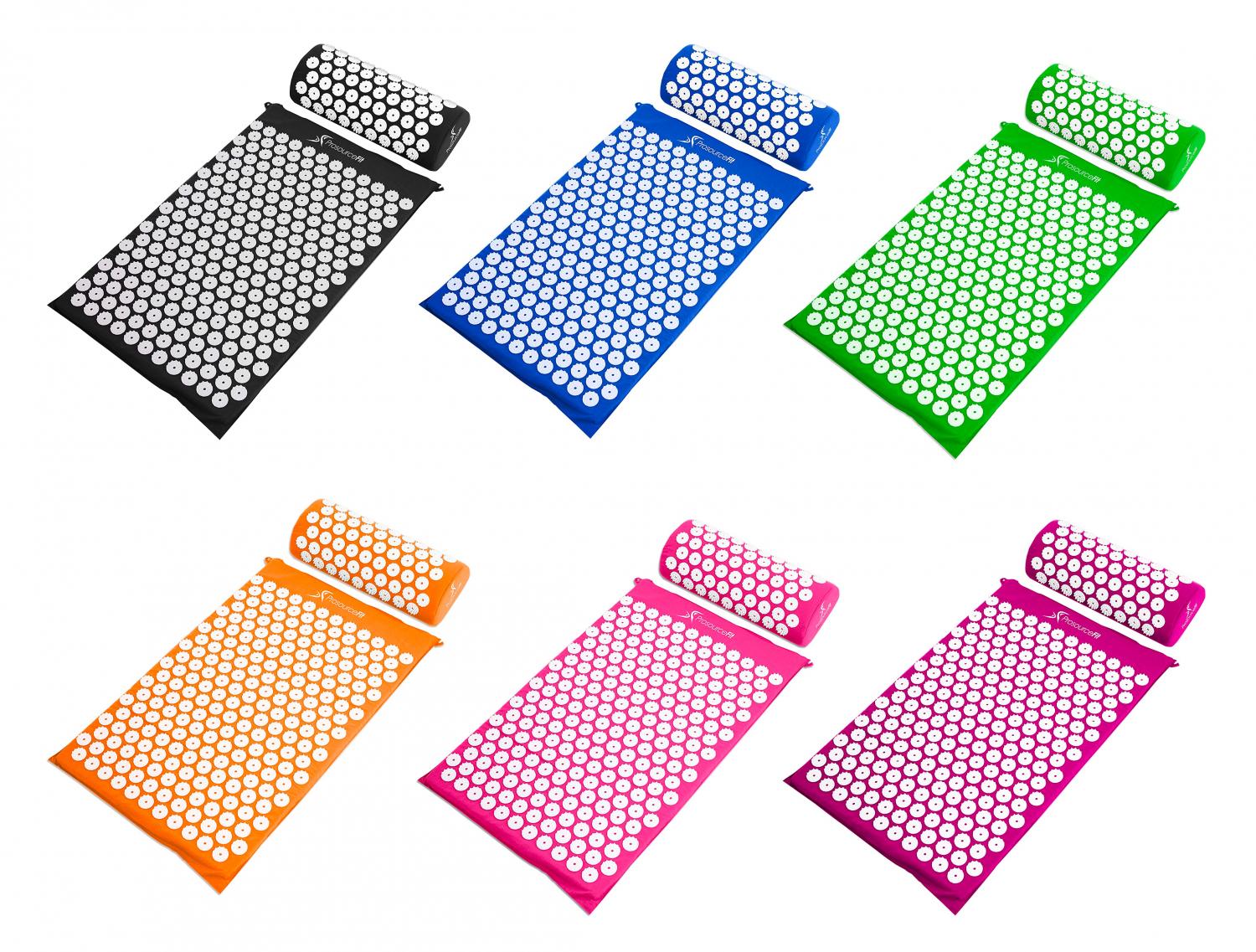 Black, blue, green, orange, pink, purple colored Acupuncture Mat And Pillow