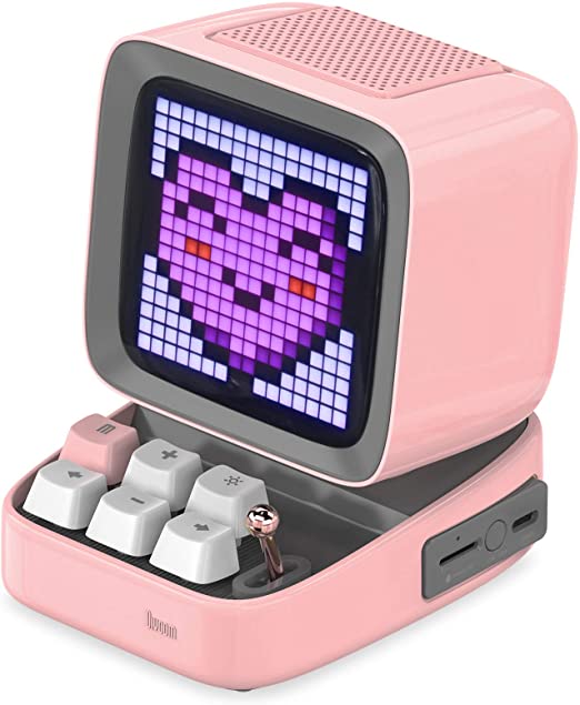 A cute pink retro speaker 