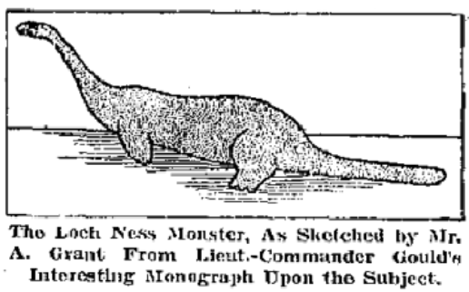 An old sketch of Arthur Grant about the Loch Ness monster