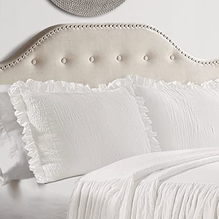 White Bedskirt Comforter Set on a bed