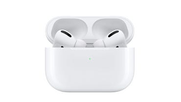 White-colored noise-canceling Apple AirPods Pro