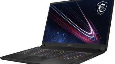 Black colored with galaxy wallpaper MSI GS75 Stealth gaming laptop