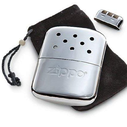 Grey-silver zippo box with a black pouch