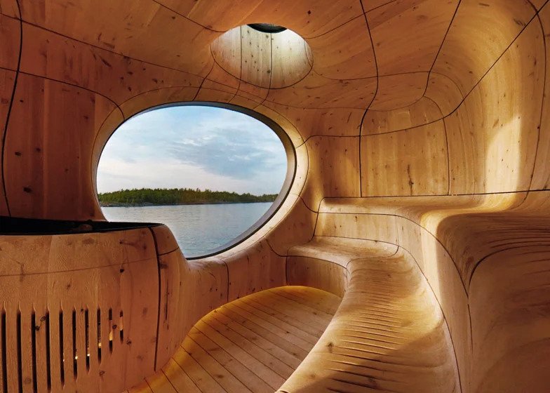Grotto Sauna Canada Looks Like Inside Of A Guitar