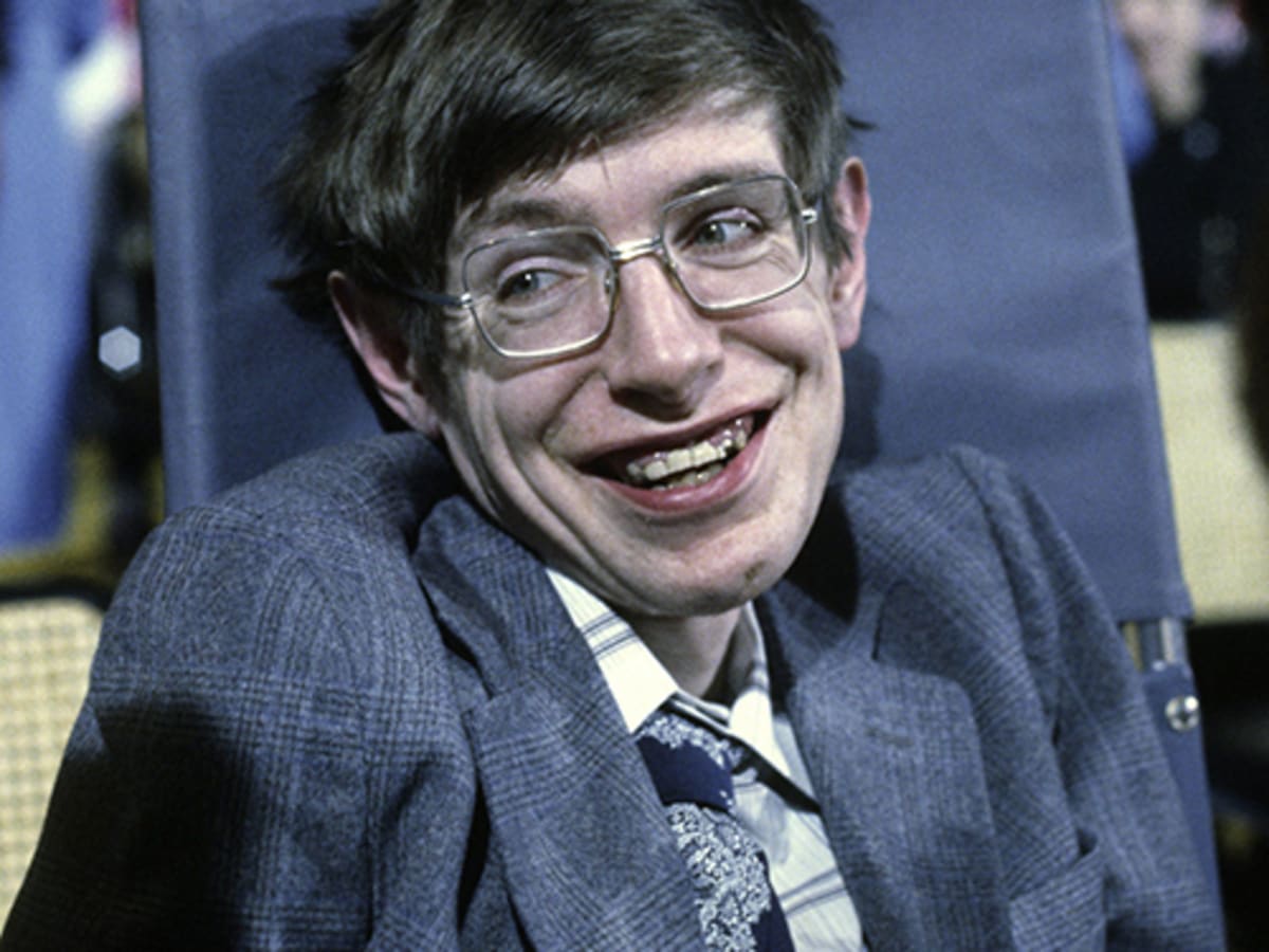 A smiling Stephen Hawking