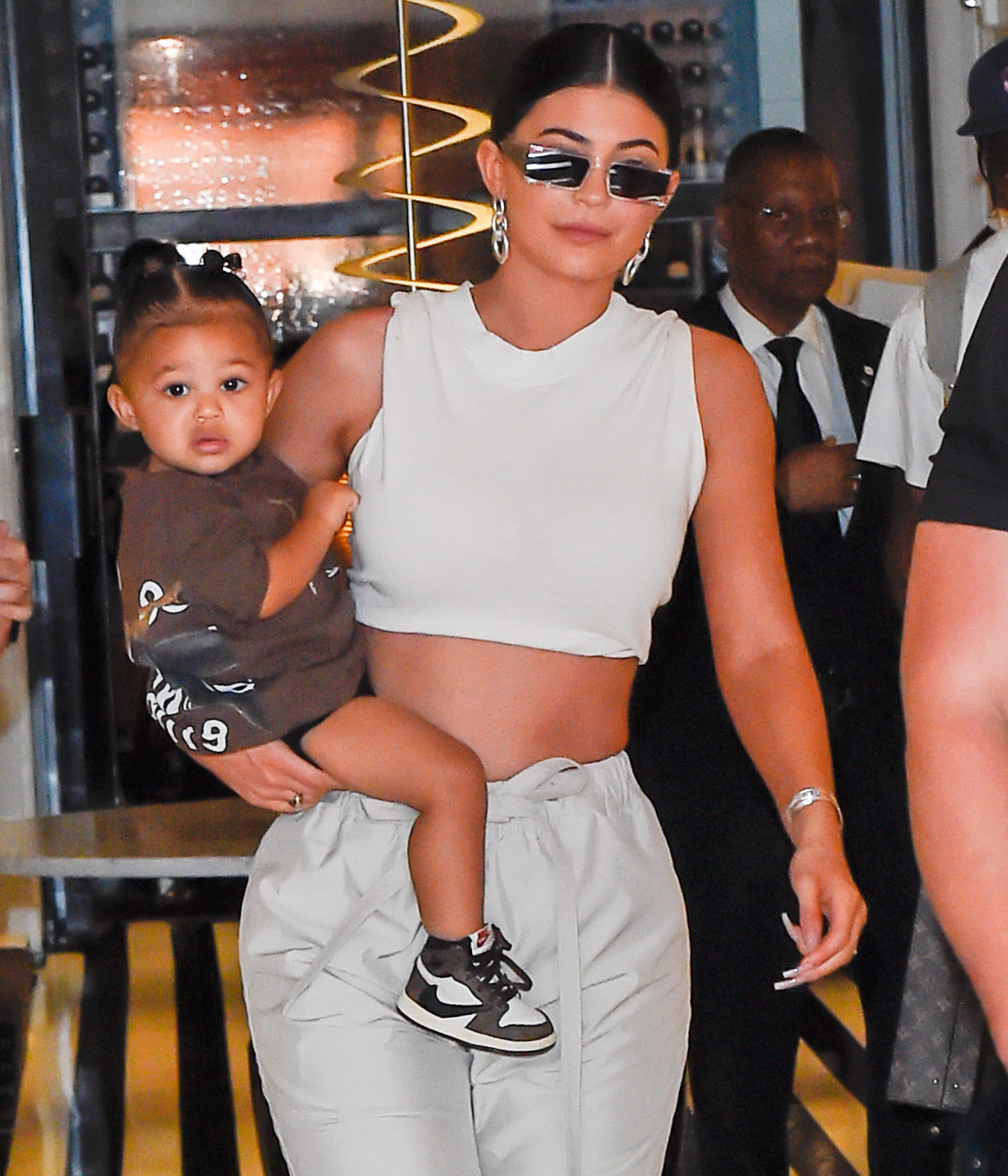 Kylie Jenner is carrying her child by her side while walking