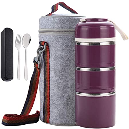 Lunchbox set with stainless spoon and fork