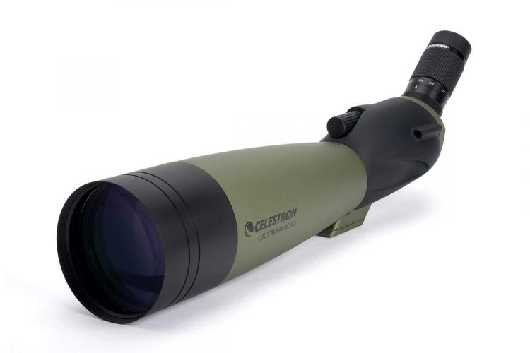 Black and dusky green colored hunting scope with the extreme zoom scope