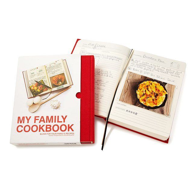 Two red and white coloured cookbooks with a recipe of pasta