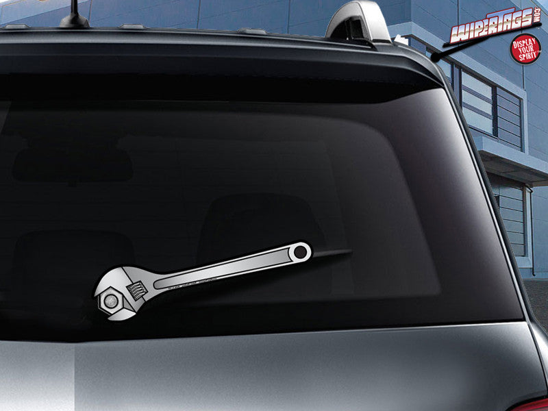 Grey colored with black outline wrench car blade