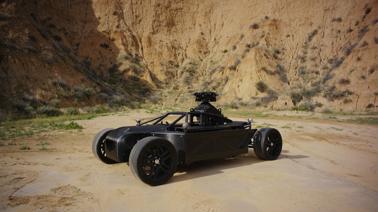 A shot of blackbird vehicle in the hilly area