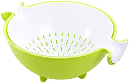 Green and white 2 in 1 Kitchen Strainer