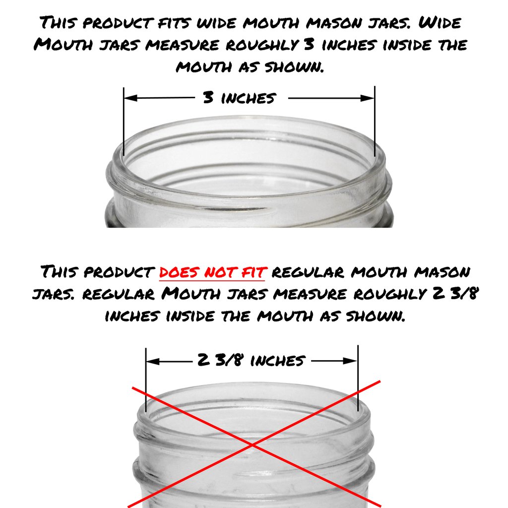 Mason Jar Flip Cap Lid size instructions