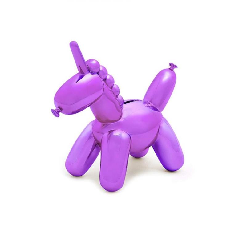 Purple balloon unicorn-shaped piggy bank