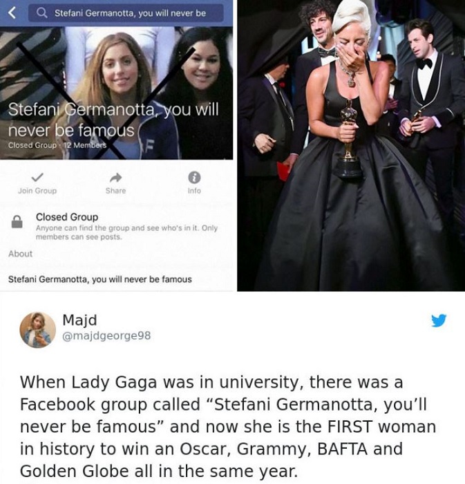 Lady Gaga’s Former Bullies Set Up A Facebook Group Saying ‘You’ll Never Be Famous’