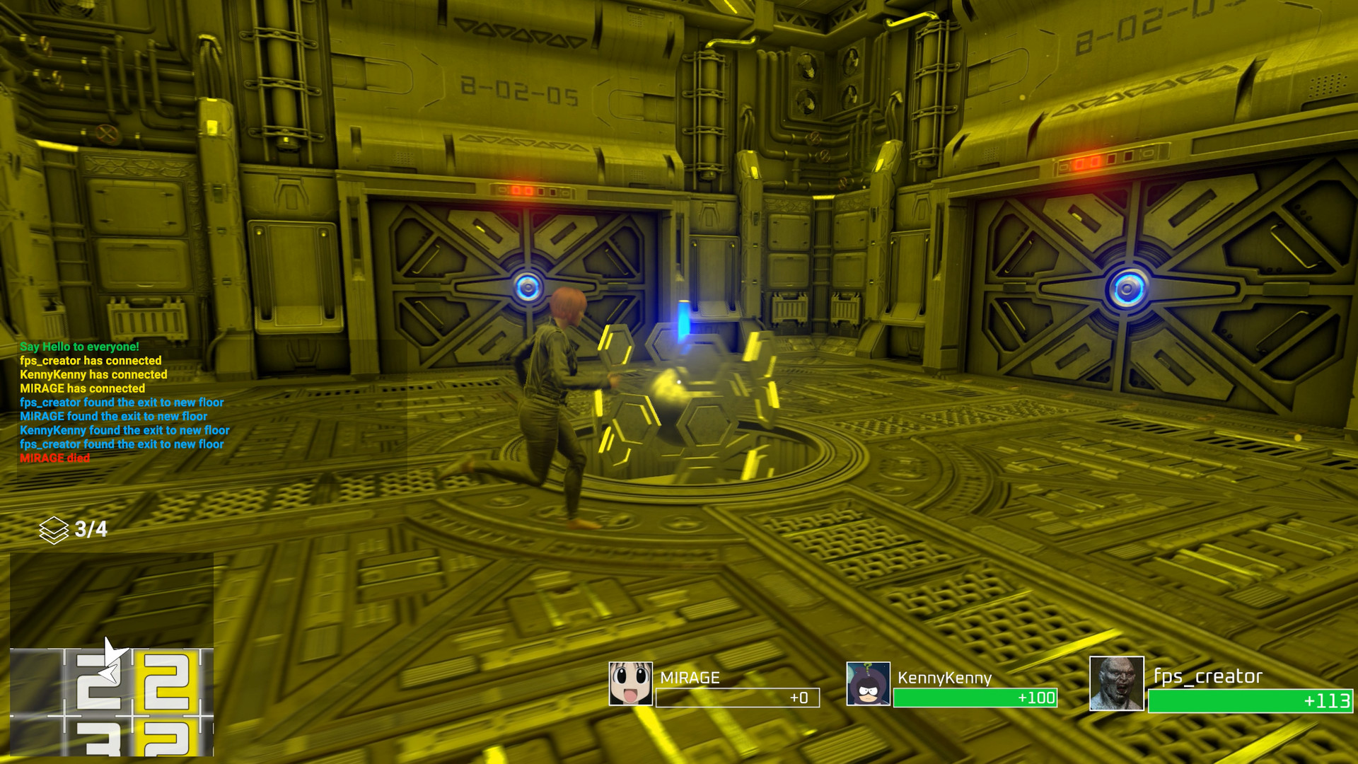Yellow-light screenshot of game half dead