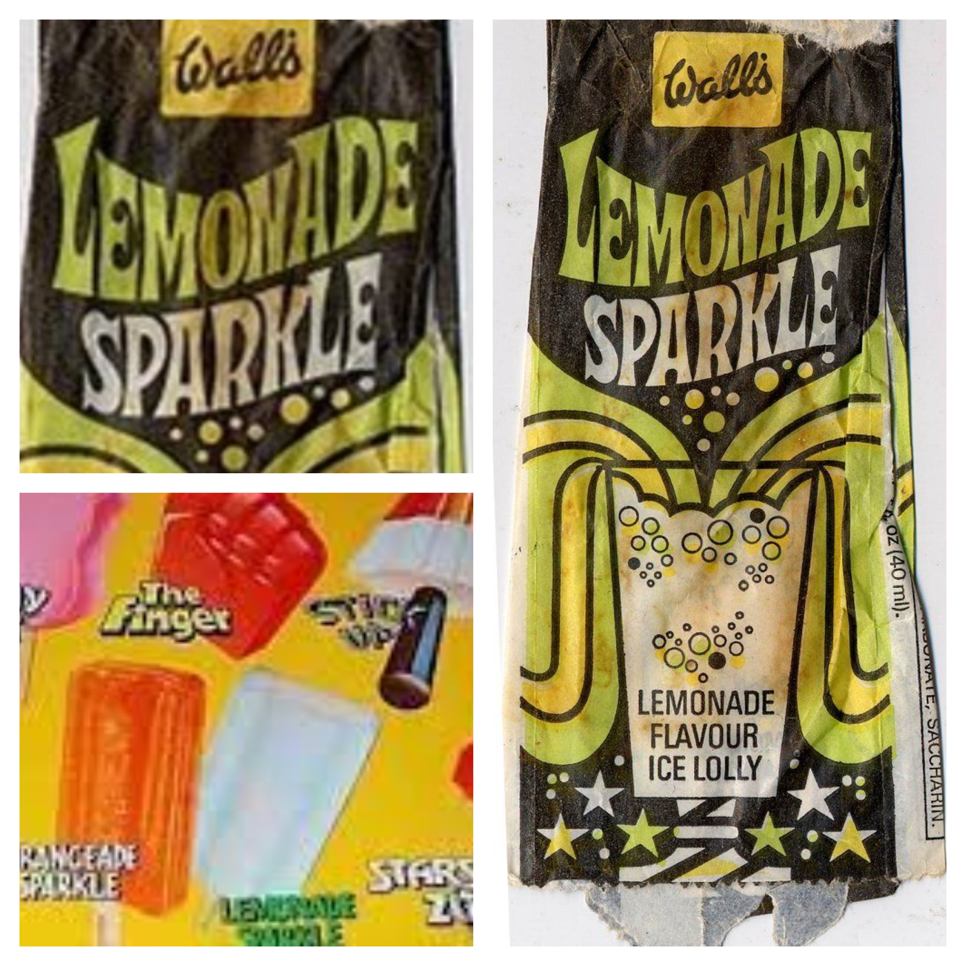 Lemonade Sparkle ice lolly in a black and green wrapper