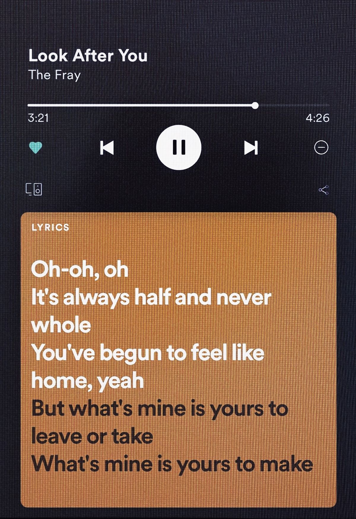 Look After You song lyrics on Spotify