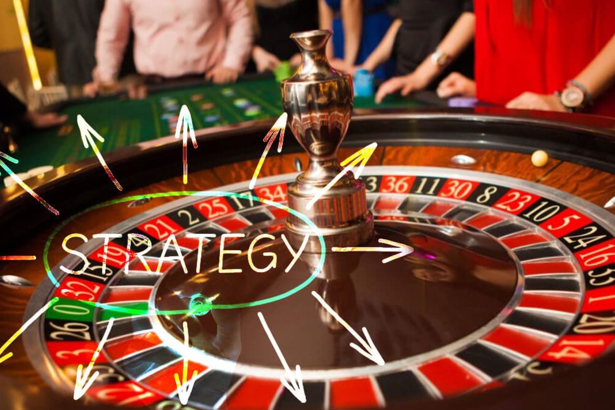 Roulette spin board with multiple arrows showing game strategy art