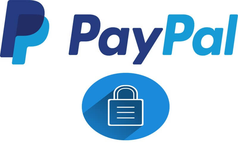 The PayPal logo and a lock icon below