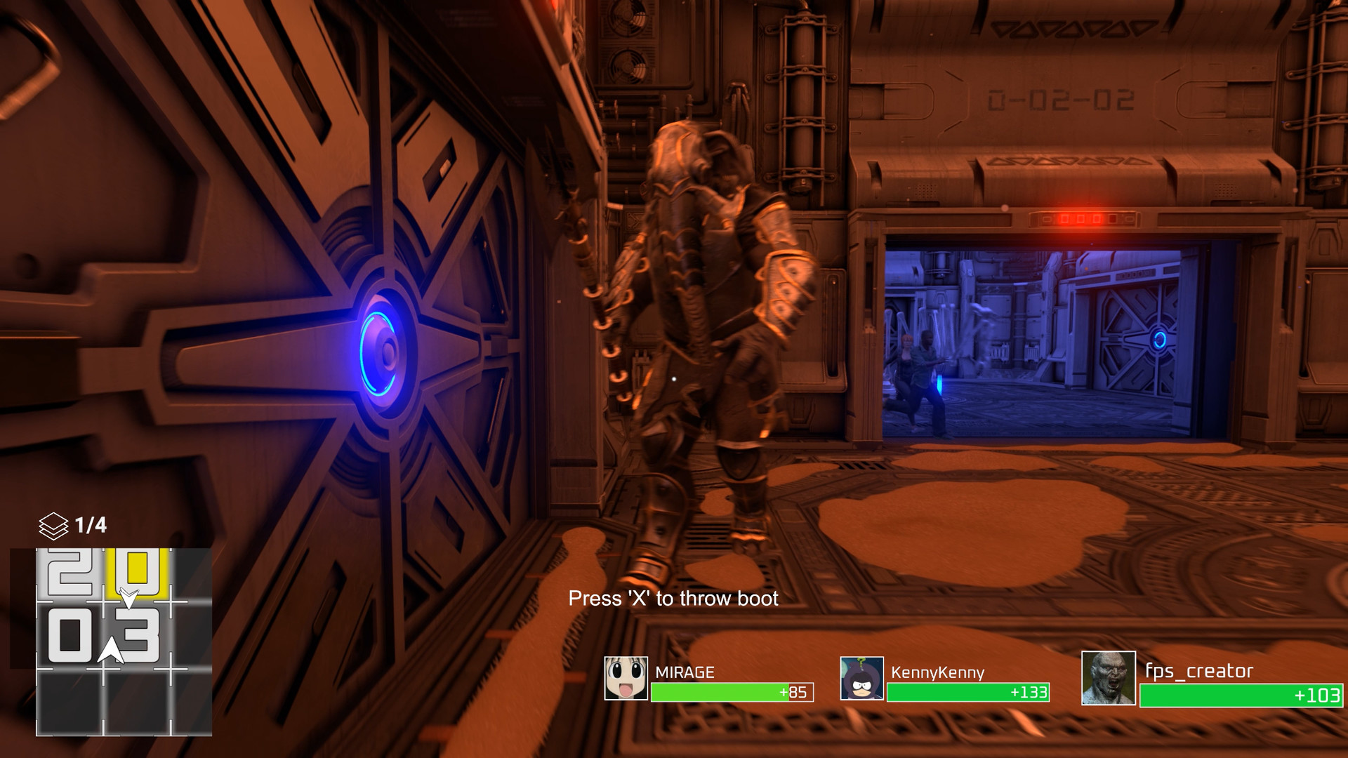 Orange-light screenshot of Half Dead game