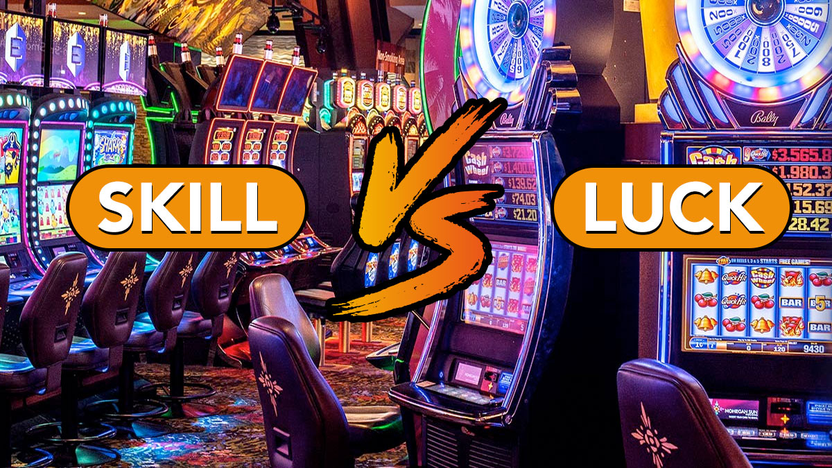 Orange skill vs luck text written with slot machines
