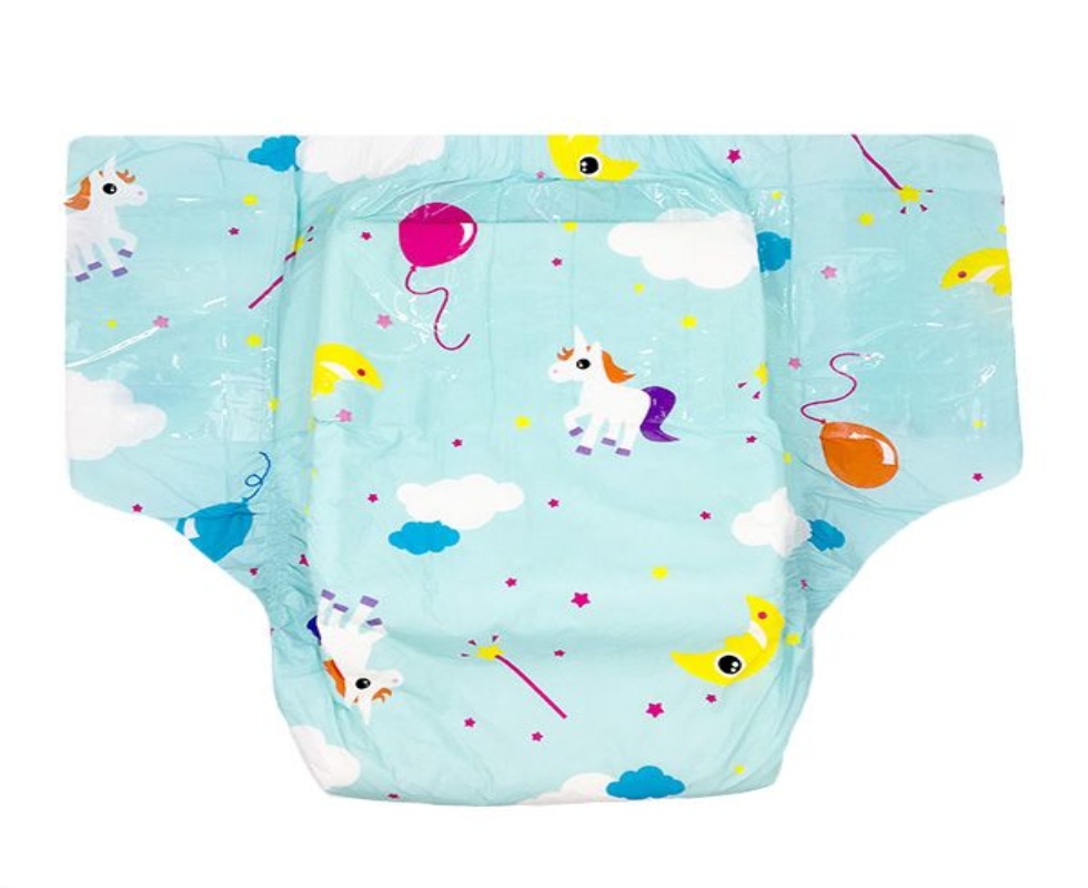 Blue colored wearing clouds adult diaper