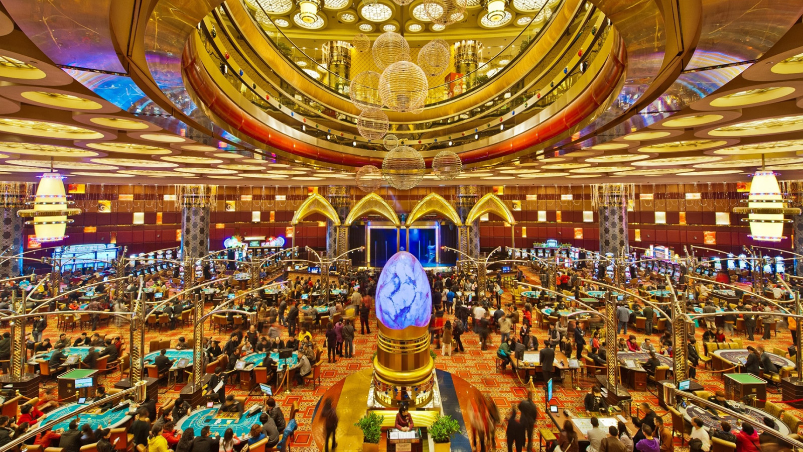 An inside view of a luxurious Macao Casino