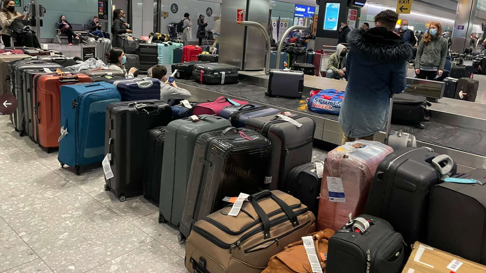 Luggage at Heathrow airport UK