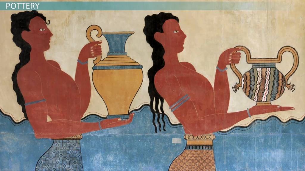 Minoan Civilization art piece of two men carrying vases