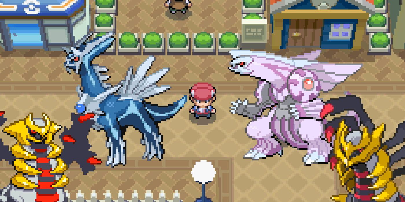 An actual game in Pokémon Diamond And Pearl showing different types of Pokémon characters