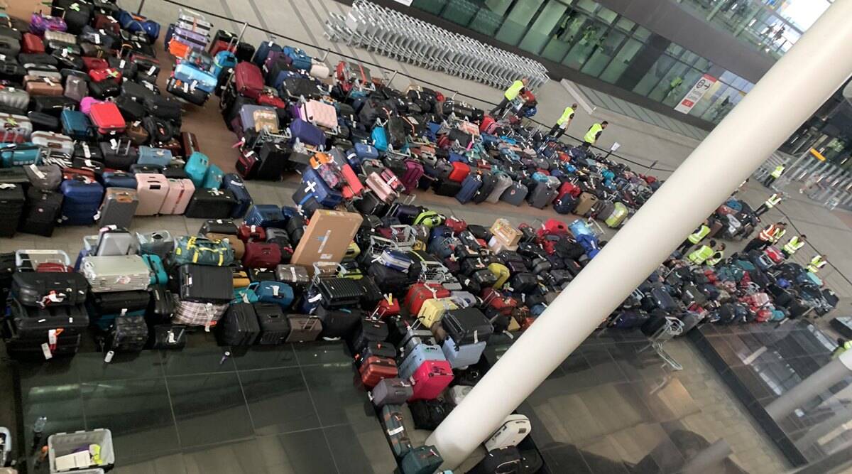 Lost Luggage Chaos At Heathrow Airport UK Due To Malfunction