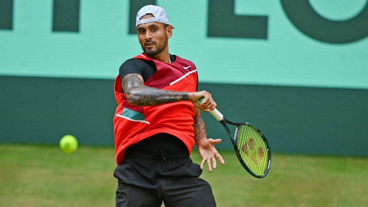 Nick Kyrgios in one of his tennis matches