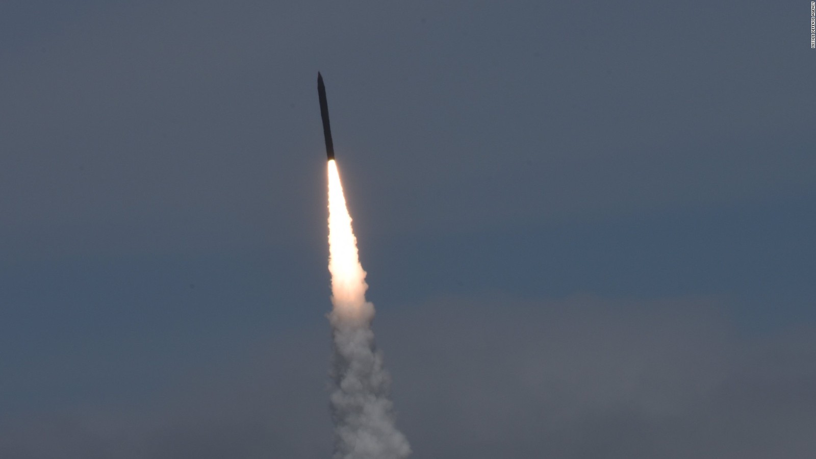 A balistic missile in the air